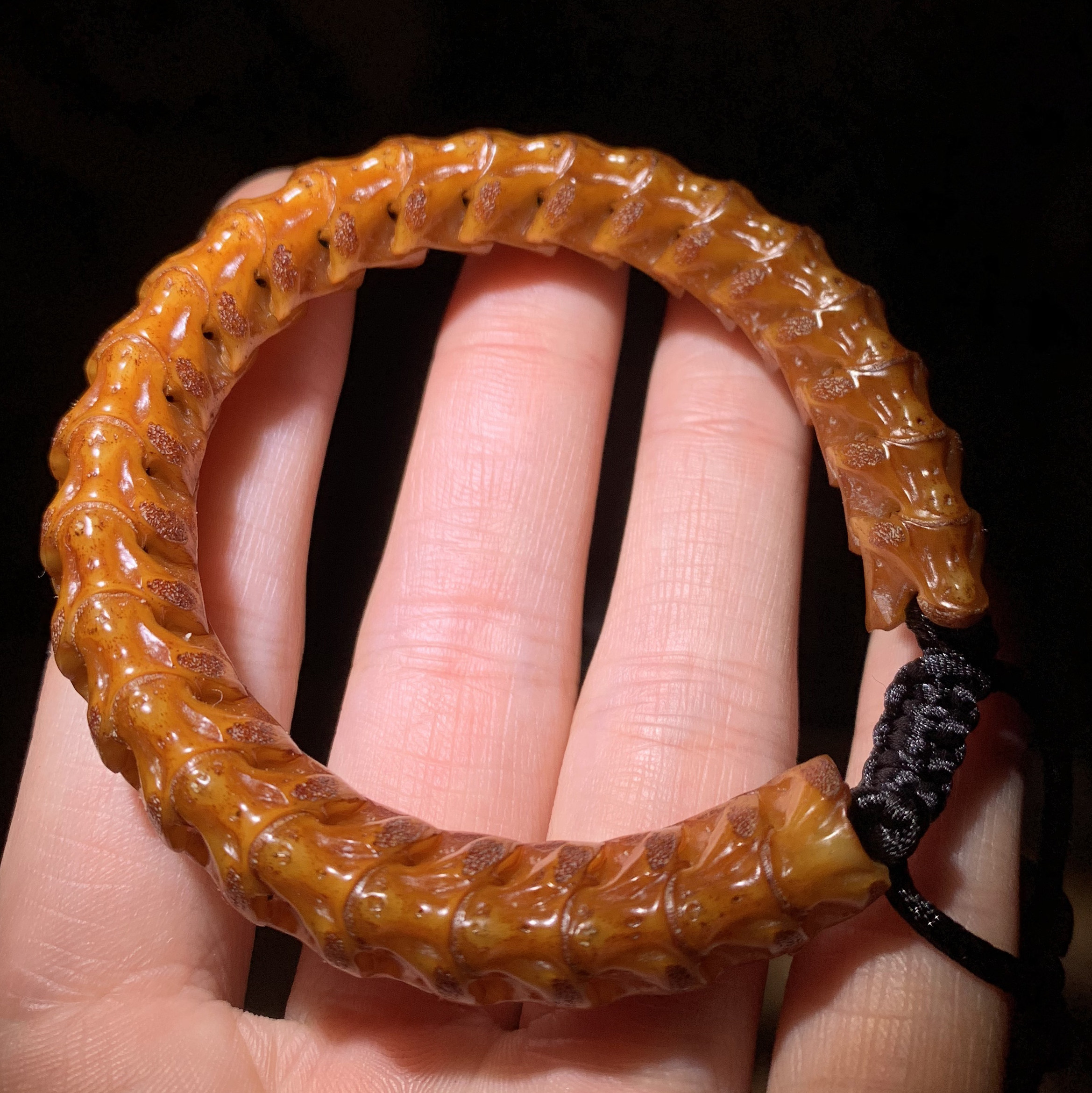 天然回流包浆老蛇骨手链手工盘玩玉化蛇骨手串12mm驱邪保平安包邮