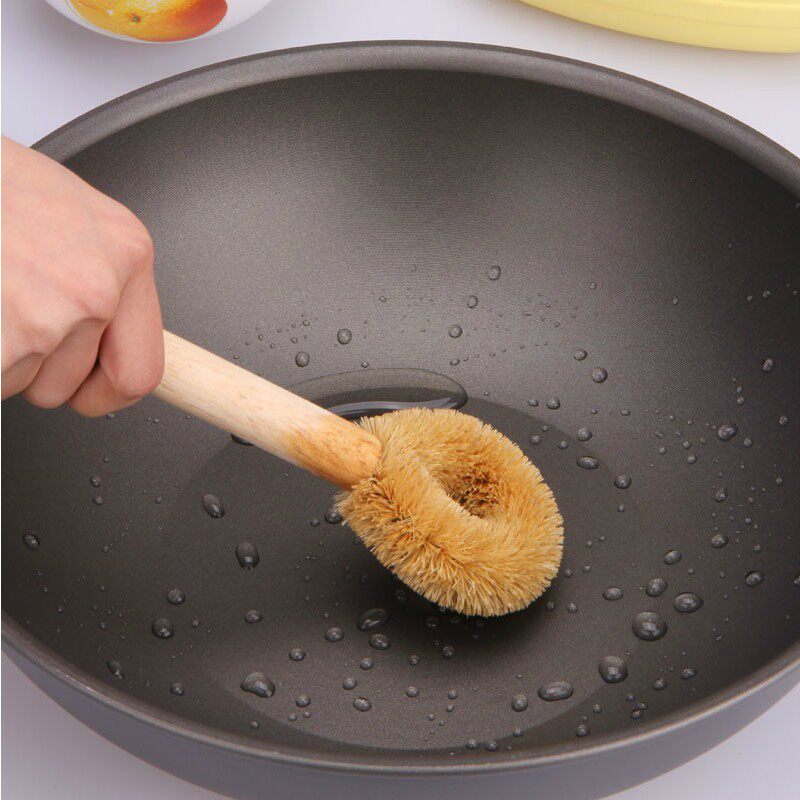 日本进口木柄锅刷椰棕洗锅刷不沾油刷锅刷子洗碗刷