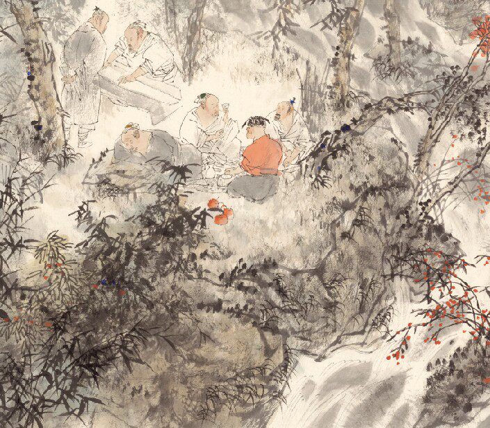 王明明明明醉翁亭国画办公客厅装饰画高清宣纸微喷国画