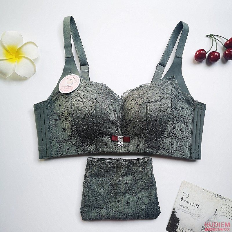 无磁电子厂安检钢圈无铁内衣套装红色本命年结婚文胸套装