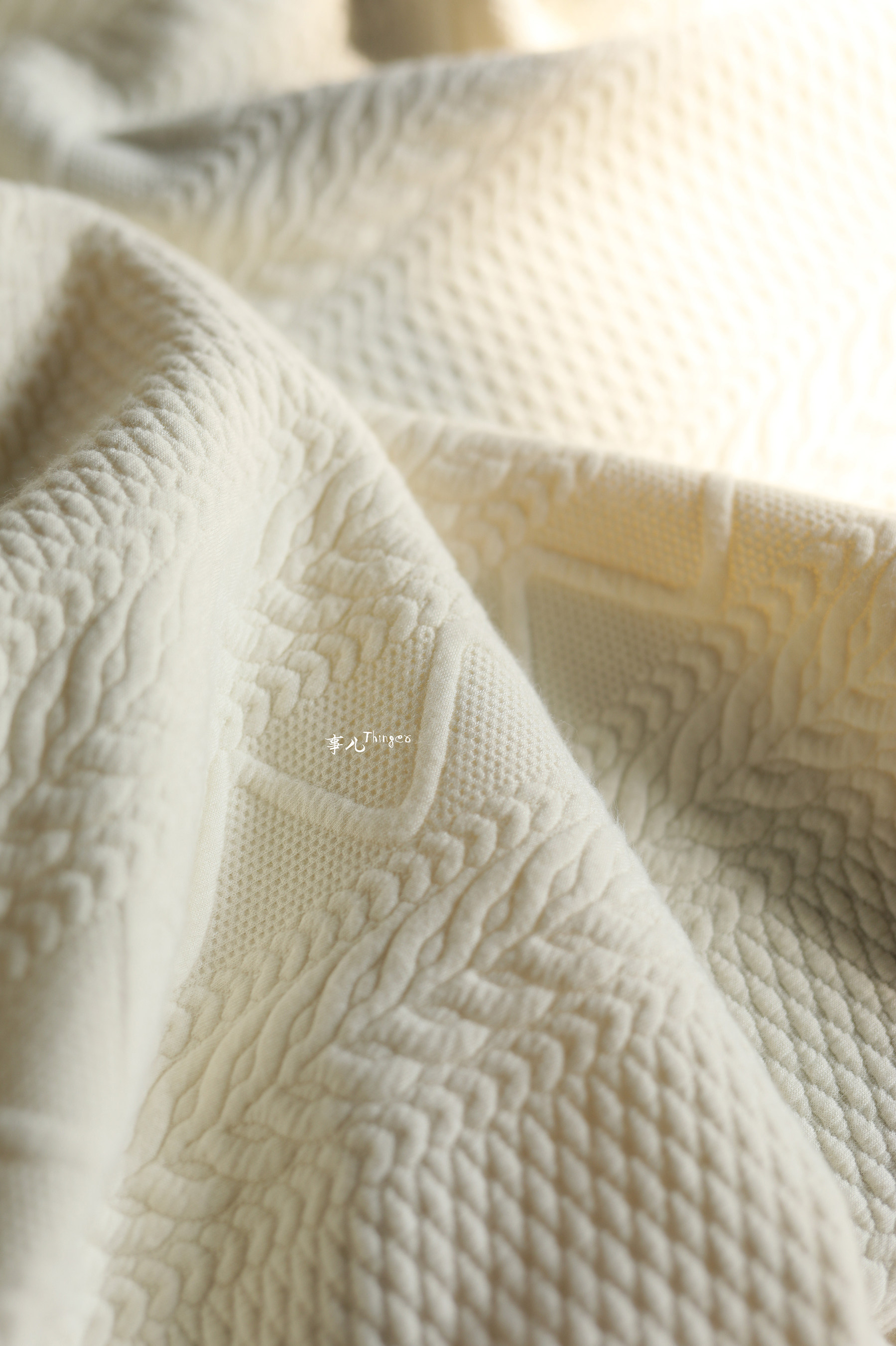 事儿立体绞花针织针织布布料中厚毛衣麻花高级海绵垫