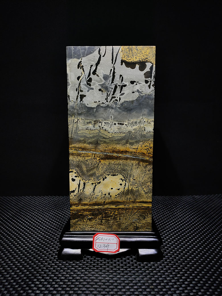 古典家具摆件广西国画石草花办公室客厅观赏石原石头桌面摆件