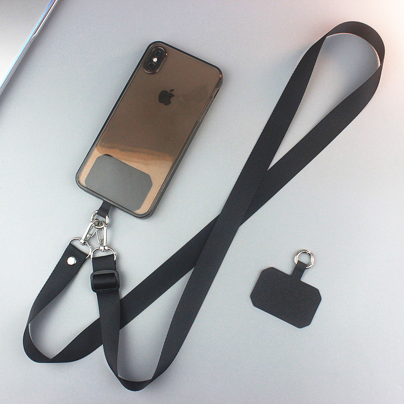 简约纯色斜挎手机挂绳女款加长可调手机链固定卡片斜挎背带绳子宽