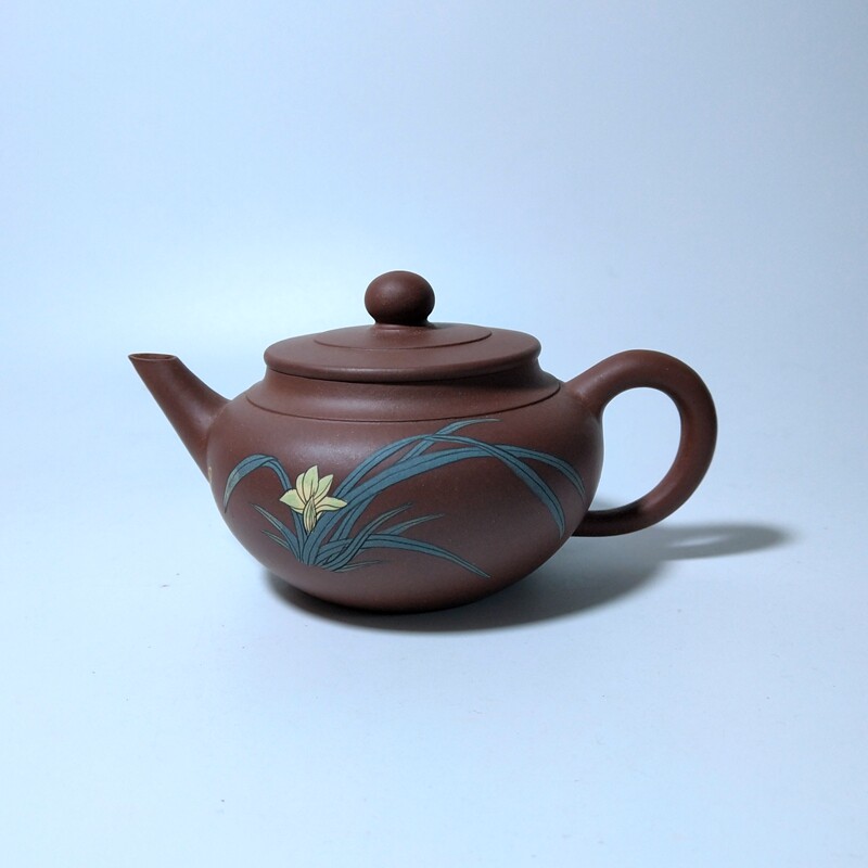 宜兴宜兴紫砂紫砂壶手工原矿矿泥绘彩彩绘系列150cc茶壶