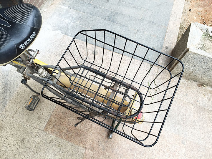 大号后货架车筐后座书包筐折叠车车筐买菜框钢篮大车篮后筐货架筐