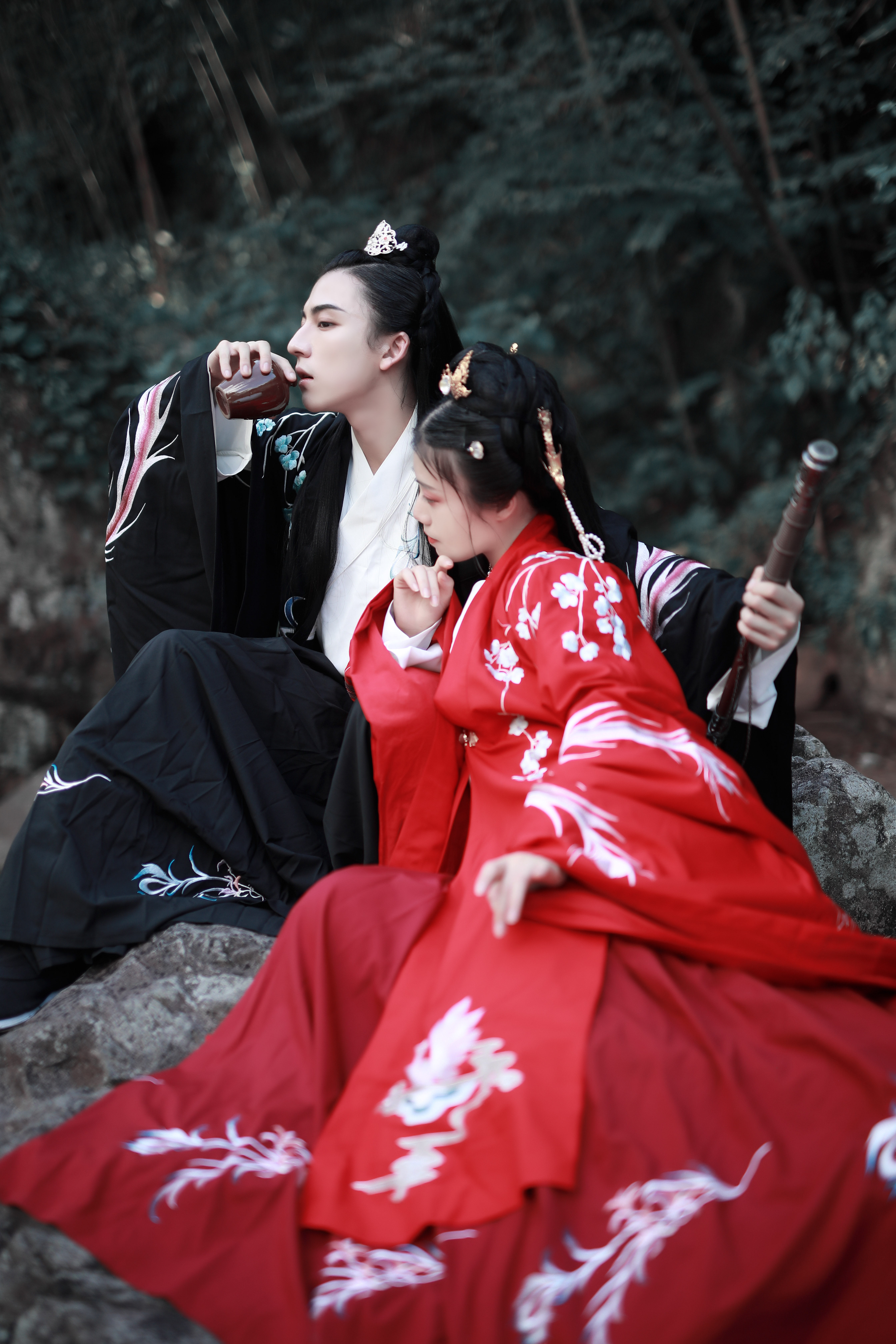 初笙原创汉服凤归明制披风重工刺绣情侣婚礼汉服