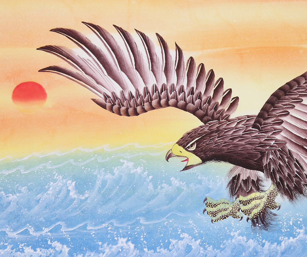 办公室客厅书房字画 鹰 大展宏图 精品三尺雄鹰展翅 纯手绘国画