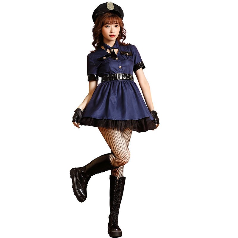 女警角色扮演职业游戏警察制服连衣裙万圣节cosplay舞台民族服装