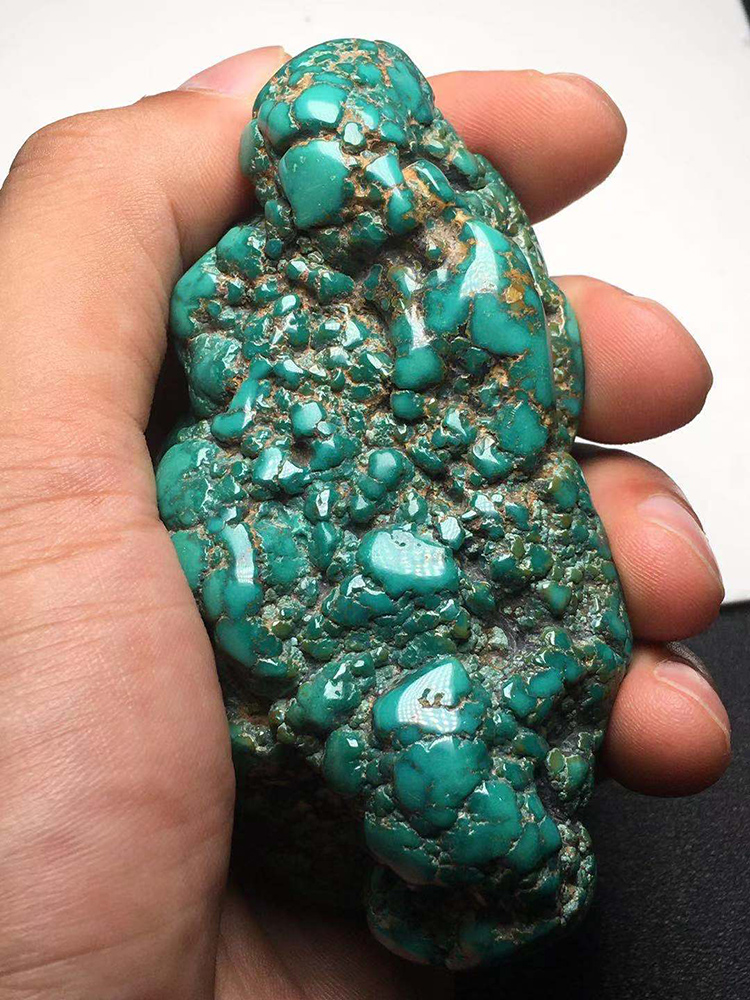 松石绿松保真石保真观赏摆件天然原矿大把随形奇石