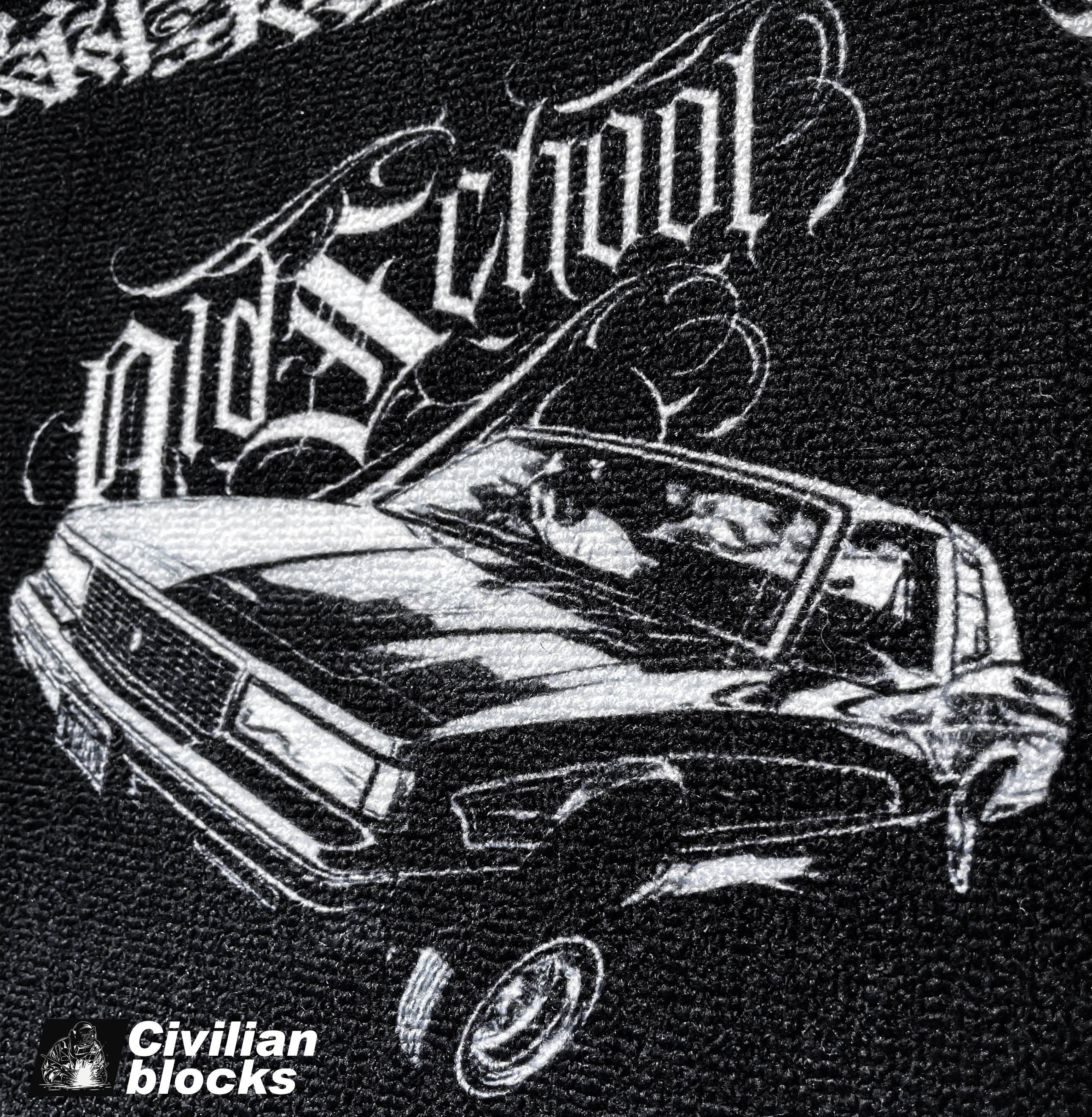 西海岸卡诺hiphop嘻哈oldschool花体字匪帮汽车四季通用地毯