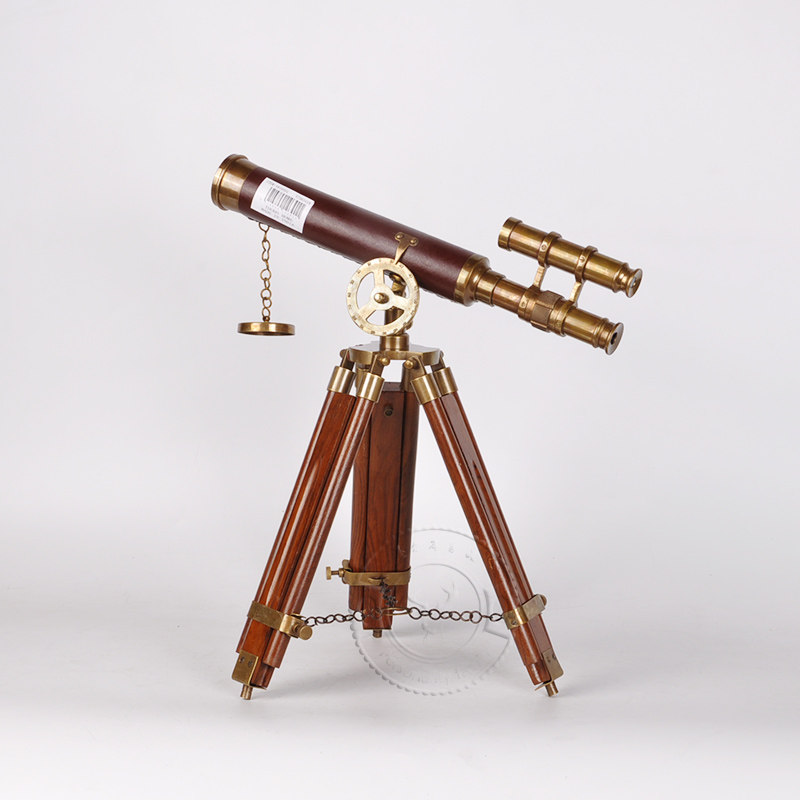 进口欧式书桌饰品复古望远镜样板房办公室书柜工艺品普通望远镜