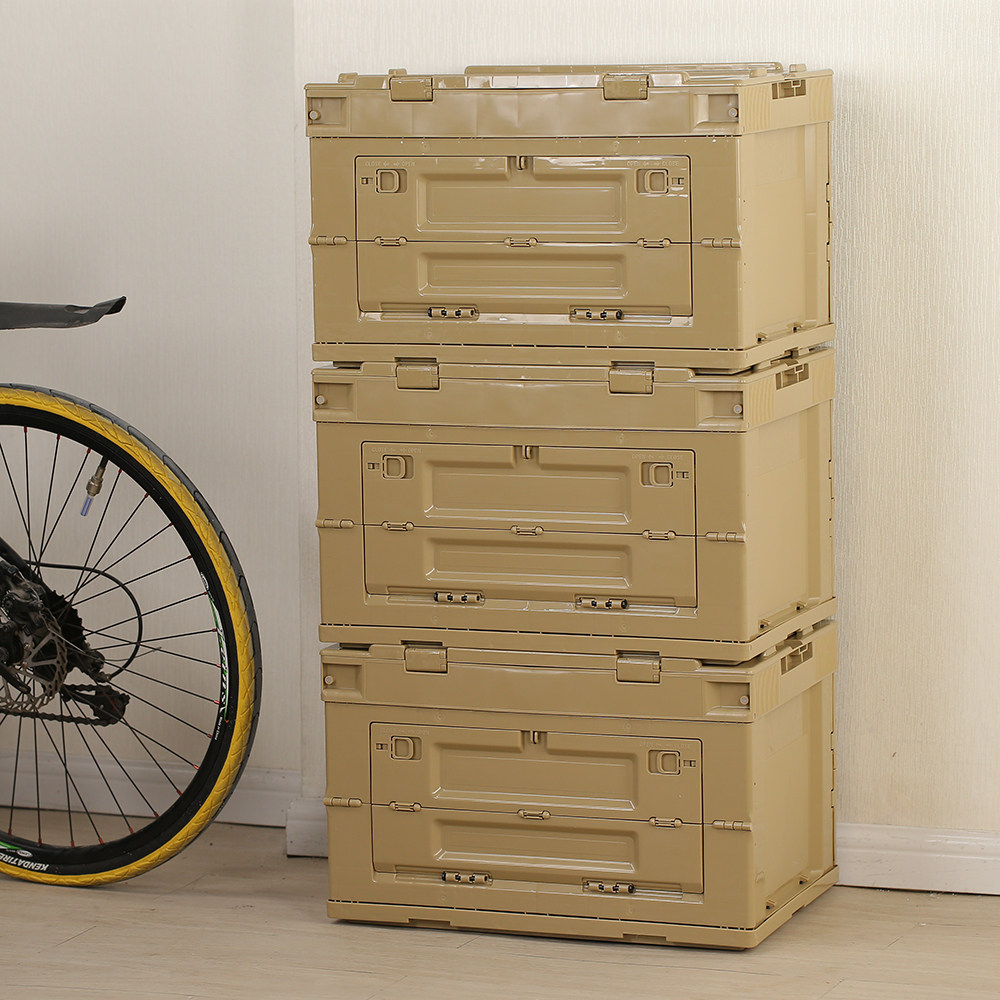 多功能塑料侧开门可折叠式收纳箱周转箱家用储物箱户外车载整理箱