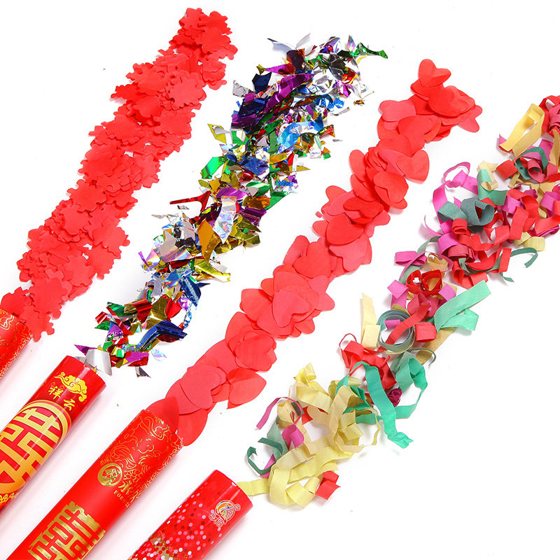 婚庆手持礼炮礼花婚礼开业花筒彩带花瓣雨礼宾礼花