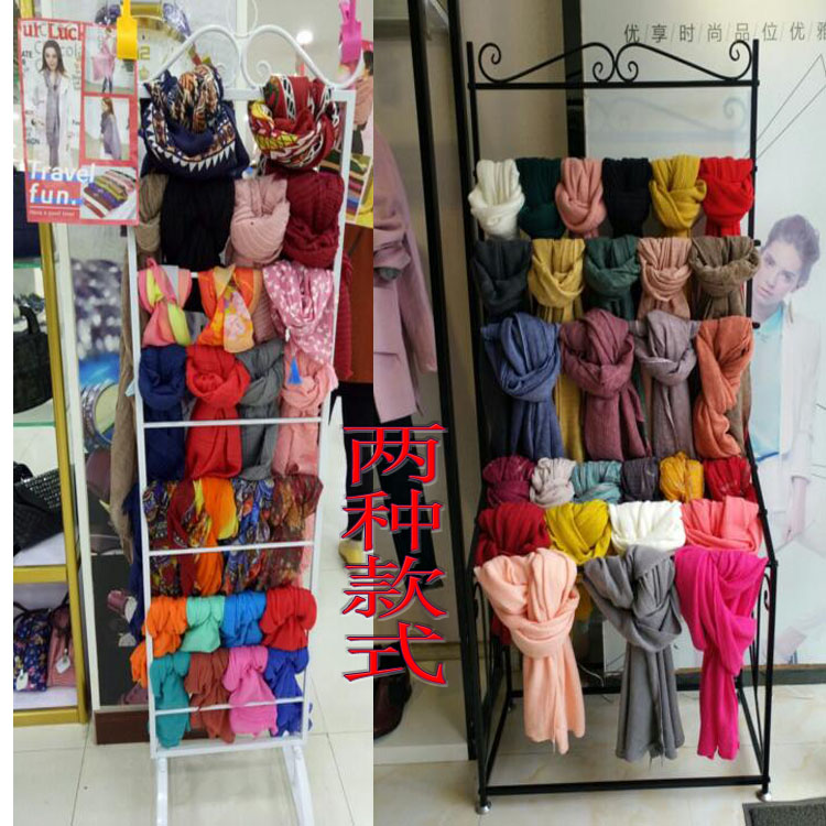 围巾丝巾展示台落地式围脖货架服装店中岛架饰品领带促销展示架子