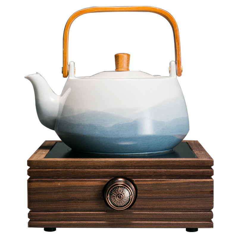 容山堂壶电中式新中式茶炉陶炉提梁陶瓷彩绘煮茶茶壶