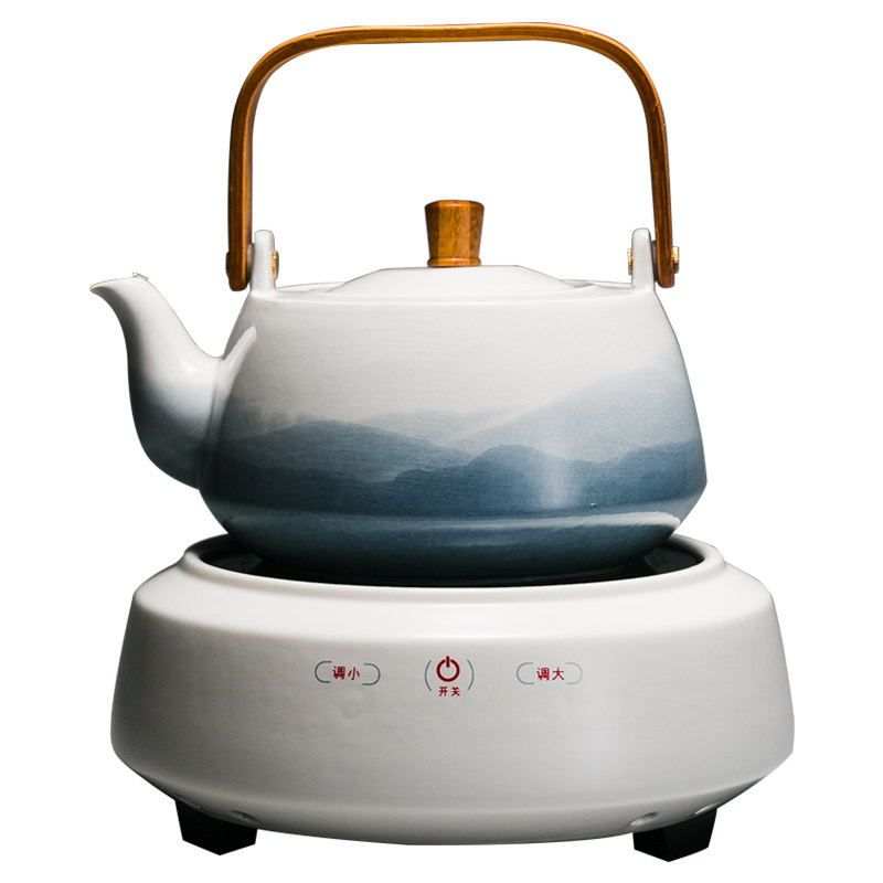 容山堂电器陶瓷烧水壶煮茶彩绘大提提梁壶防烫电电茶炉