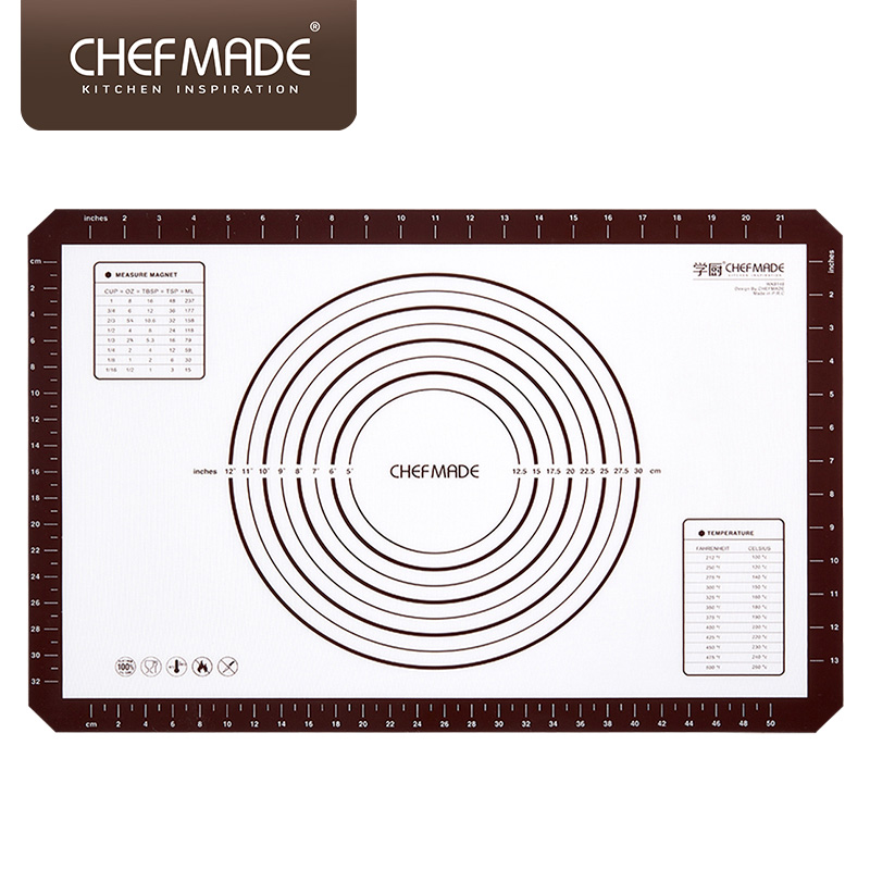 学厨 大号耐高温硅胶垫加厚u和面饼干月饼揉面垫60*40cm烘焙工具