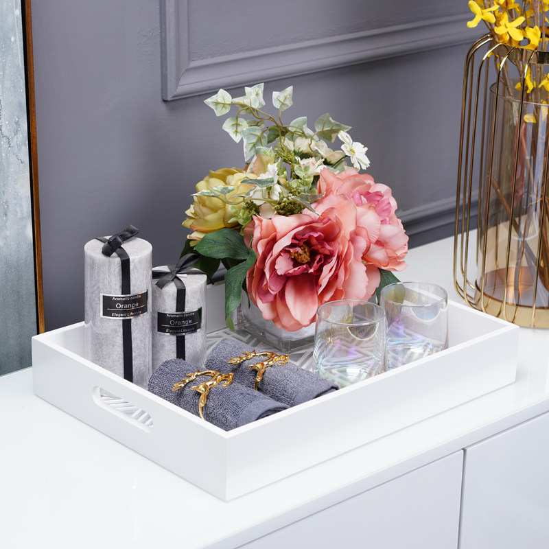 新款样板房卫生间香薰摆件套装组合洗手间烤漆白色摆件