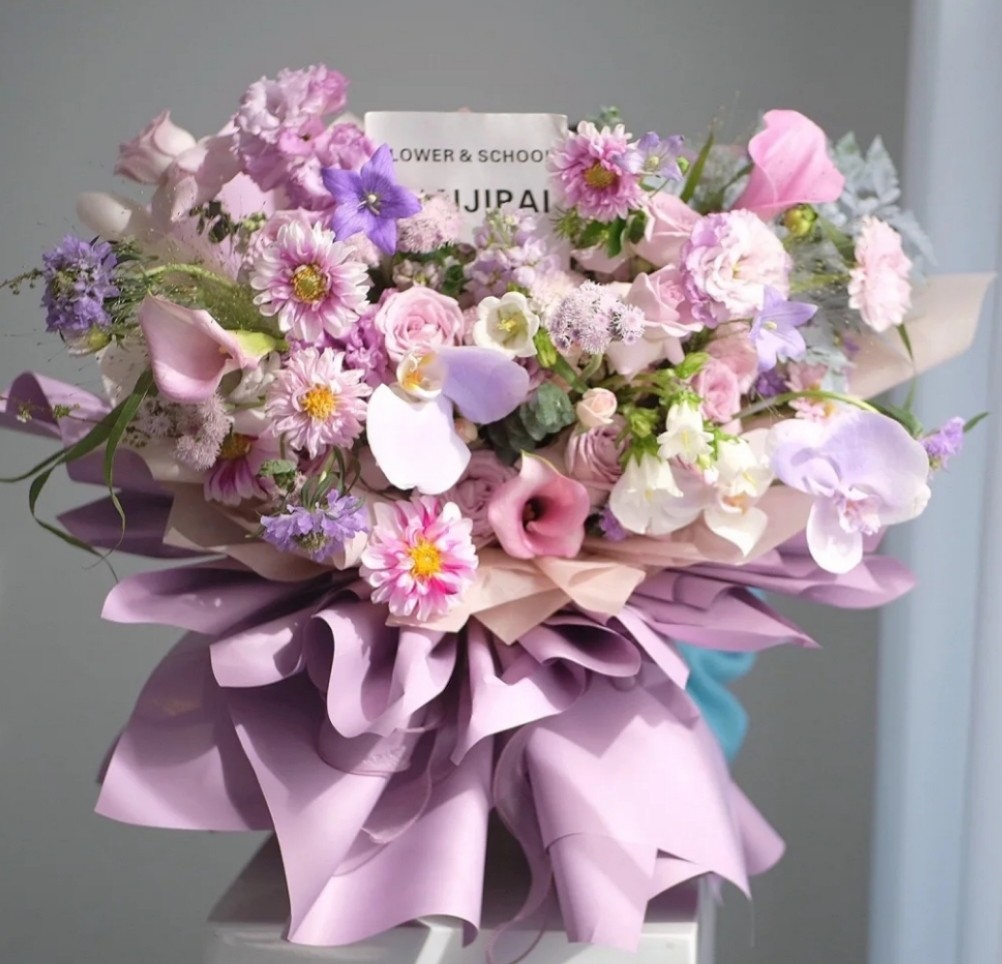 花束茶花事成成都同城鲜花速递生日情人节进口紫色鲜花速递同城