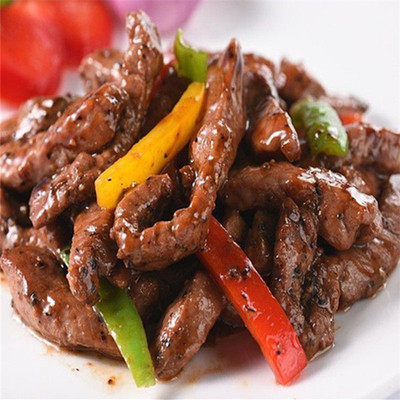 学子膳黑柳条椒肉条调理鸭肉食堂快餐团膳方便菜鸭肉