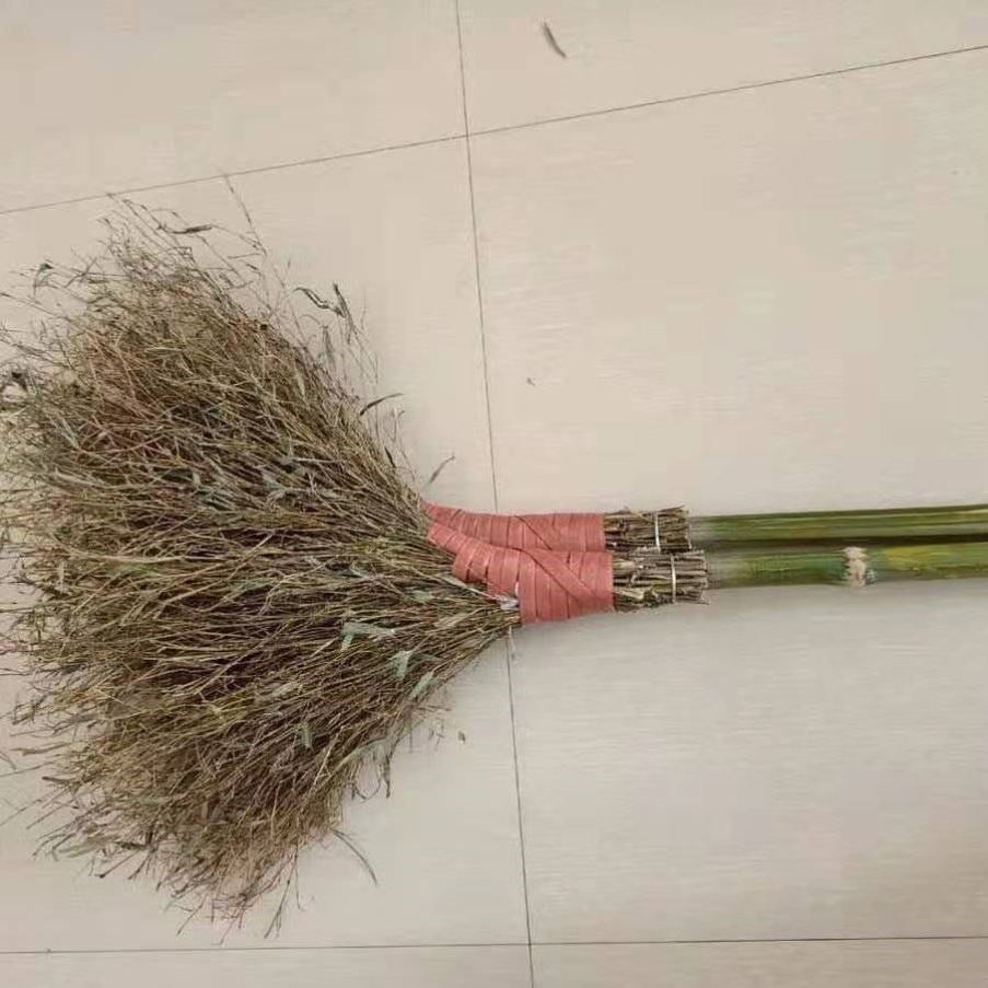 芦苇扫把农村老式手工捆绑加厚长柄工厂操场扫把