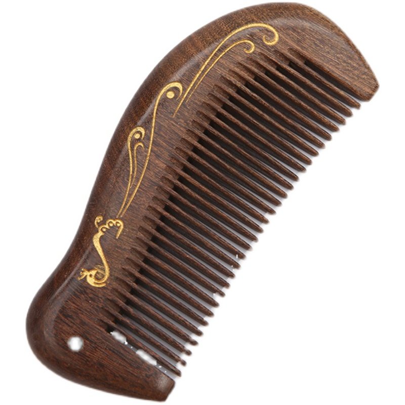 天然檀香木梳精品黑金檀木免费刻字设计脱发梳子