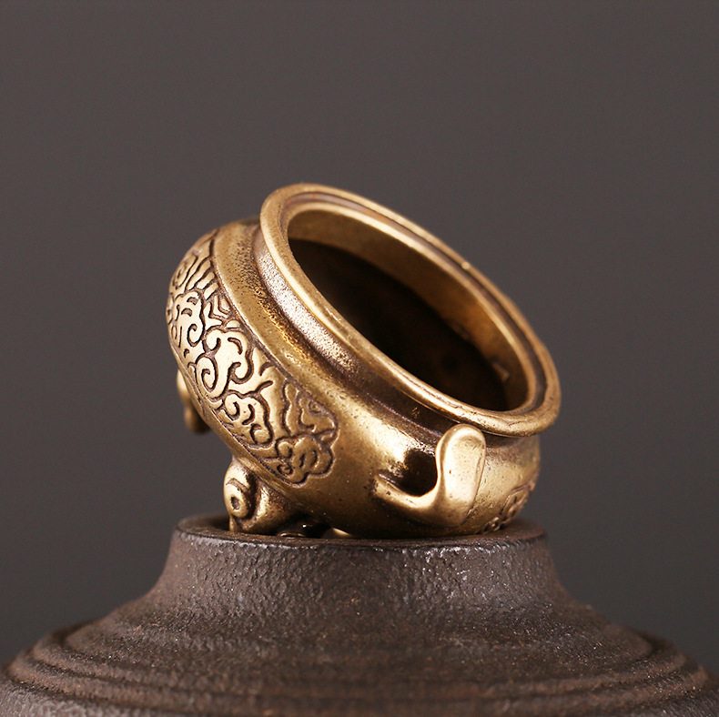 香炉仿古黄铜熏香供奉铜雕鼎炉老铜件古玩工艺品其他特色工艺品