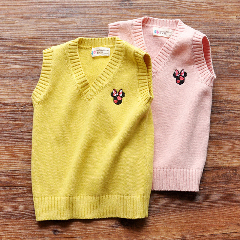 女童针织背心儿童马甲秋冬外穿毛衣洋气童装马甲