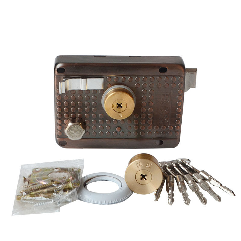 外装门锁保民9219家用宿舍储藏室铁门大门老式机械门锁