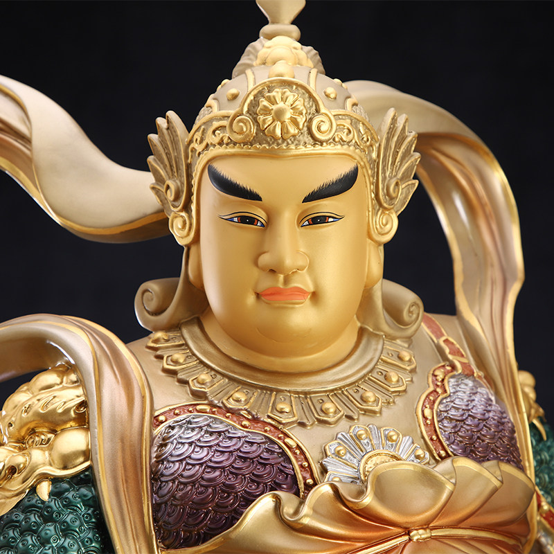 纯铜韦陀伽蓝左右护法佛像寺庙供奉韦驮珈蓝摆件