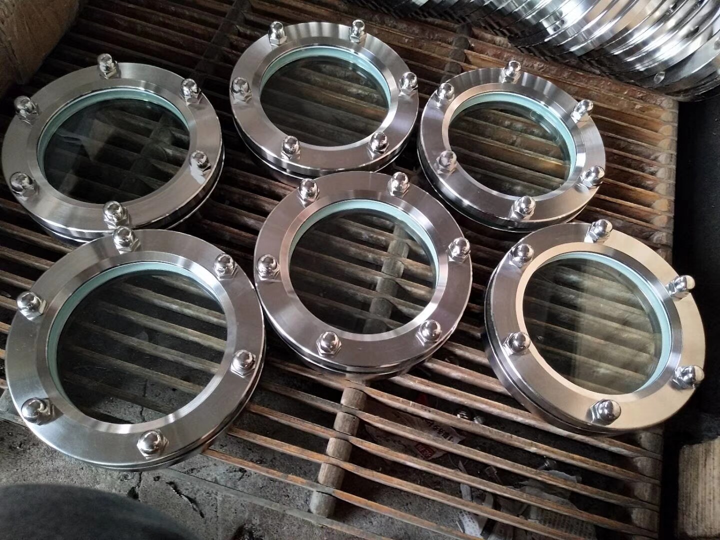 视镜不锈钢法兰视盅jb59364玻璃管道直通观察dn80法兰新