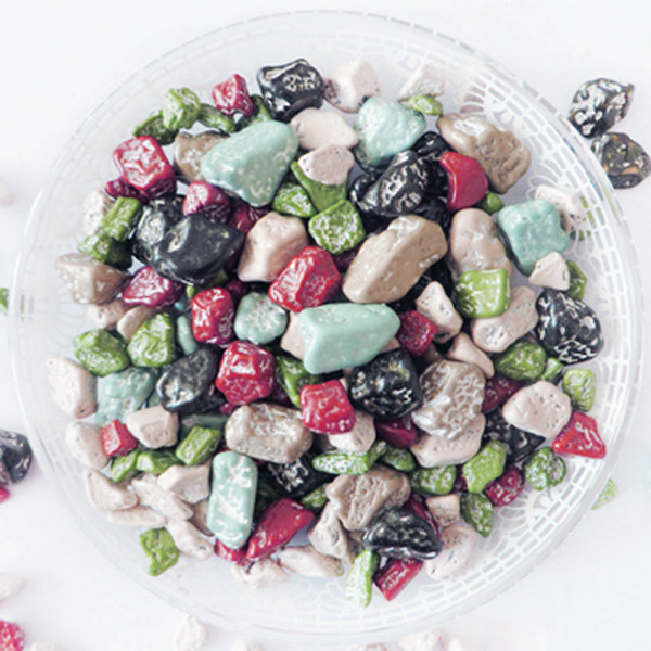 石头巧克力200克袋装彩色雨花石糖果混合朱古力烘焙混合巧克力