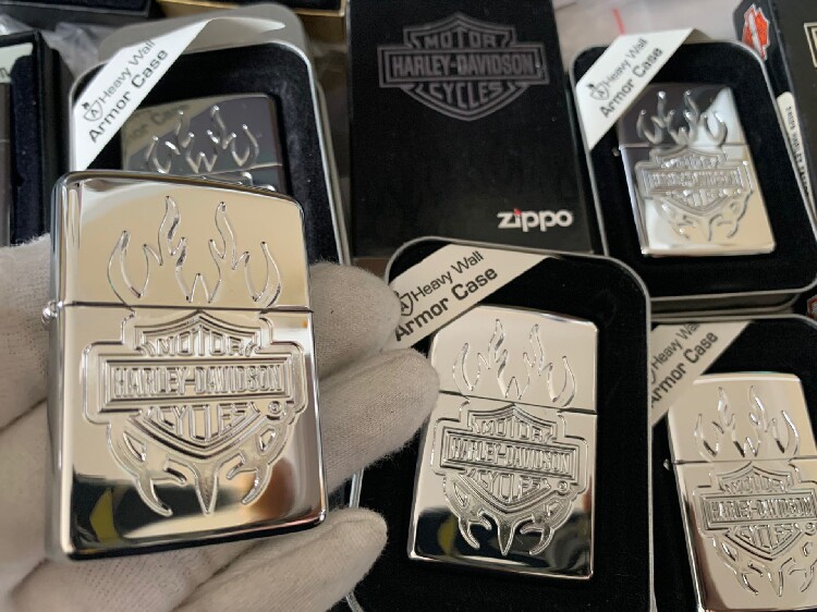 美国zippo打火机礼品收藏经典07年盔甲哈雷火焰zippo