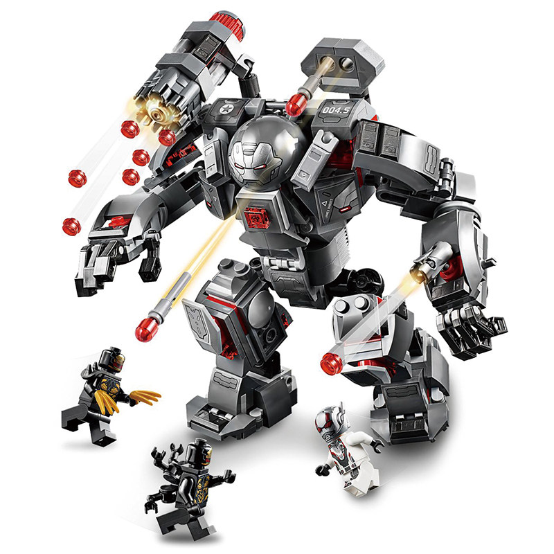 复联4基地益智积木美队反浩克机甲拼装绿巨灭霸人仔儿童玩具男孩