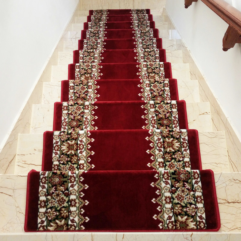 新中式楼梯防滑加厚别墅胶自垫免踏步实木旋转地垫