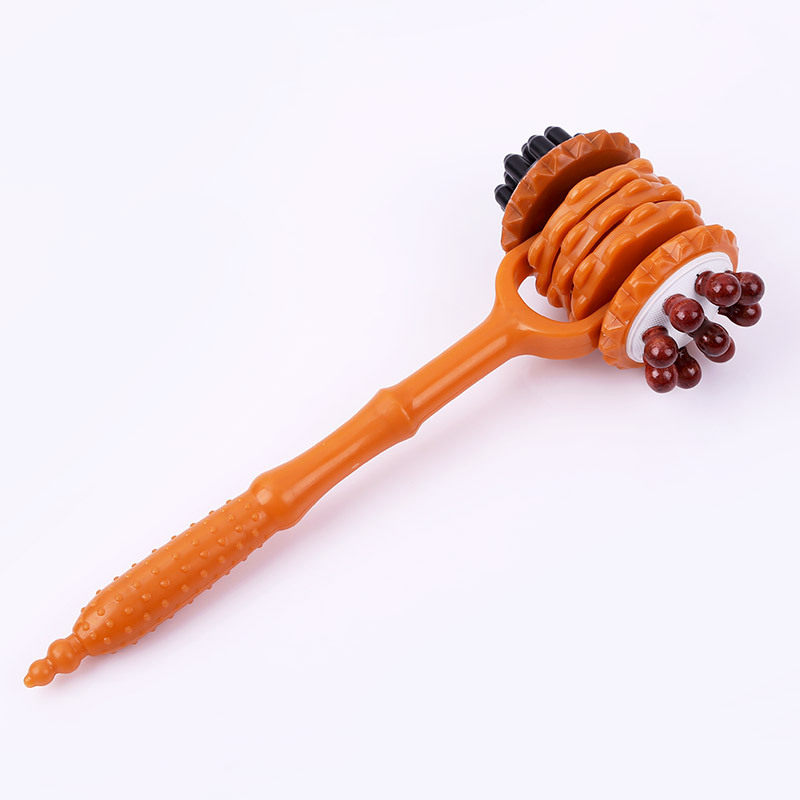 老年人滚轮全身按摩锤家用手持双头按摩器经络敲打不求人按摩器