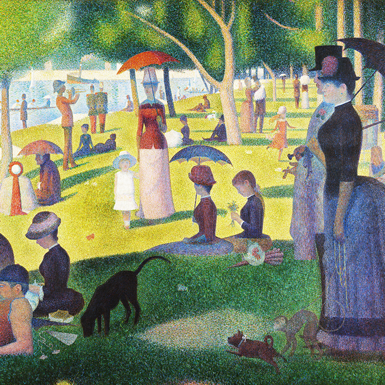 北欧画装饰风格《大碗岛星期天的下午》乔治修拉挂画软装艺术画