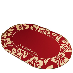 红色喜庆浴室地垫卫生间门口硅藻泥吸水厕所脚垫防滑家用速干地毯