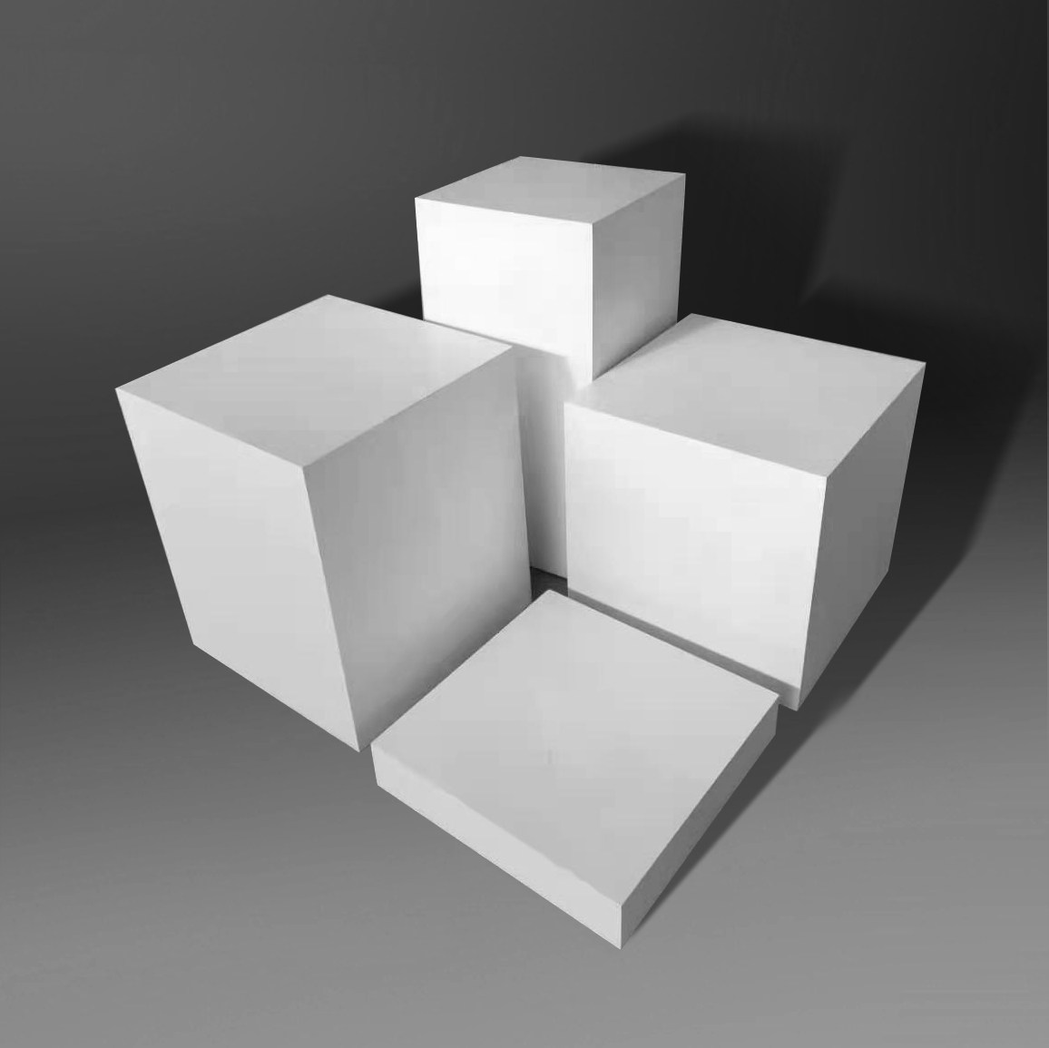 高低服装店展示台模特特地橱窗直播摄影方形几何体服装模特