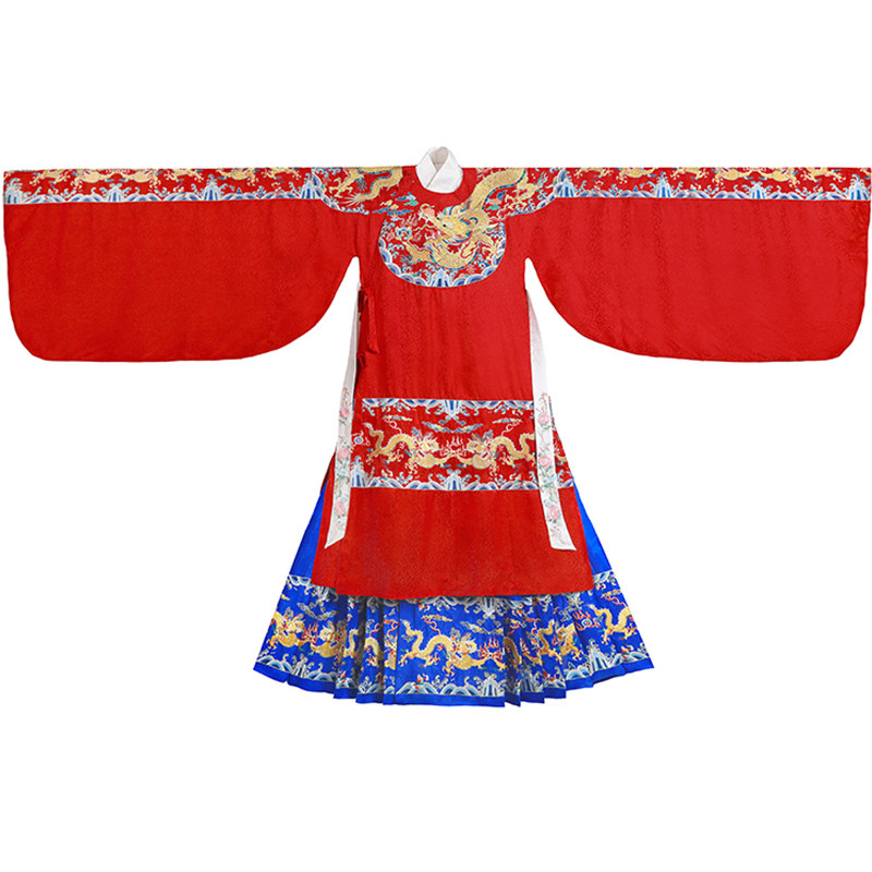 衔泥小筑汉服婚服明制蟒袍真丝重磅金线刺绣手工汉服