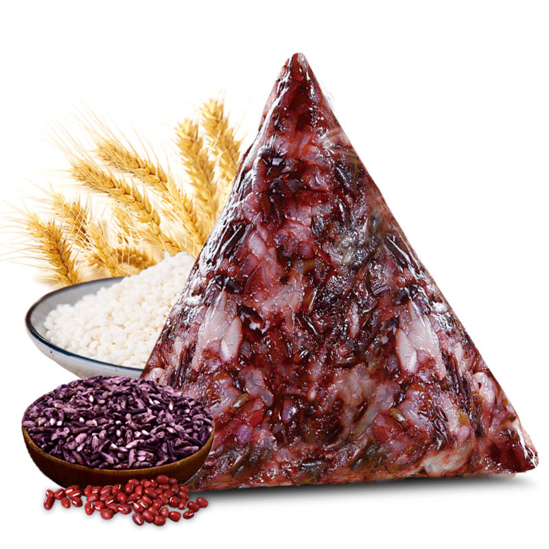 紫糯红豆粽红船粽子端午节早餐粽甜粽子160克10只