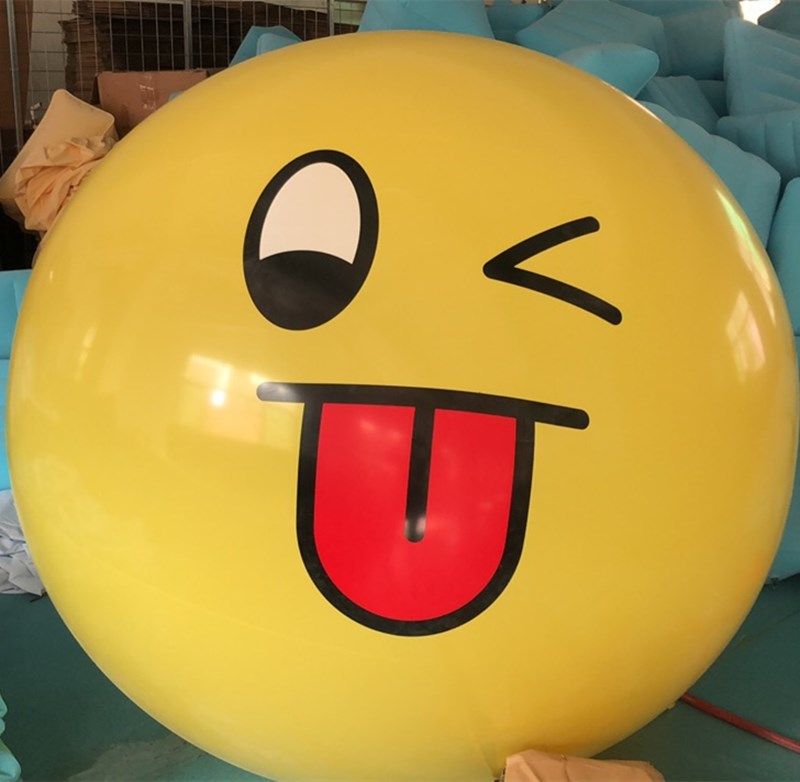 充气pvc笑脸展示双层落地地球地飘空飘气球气球