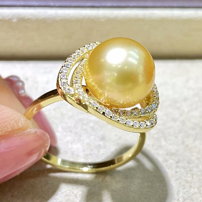 珍妮珍珠款戒圈经典大气时尚戒指海水南洋金南洋手饰