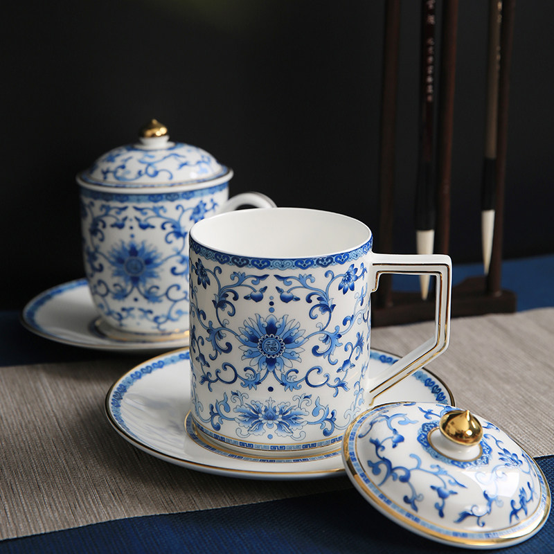 玉泉高淳陶瓷珐琅彩描金骨瓷杯中国国风现代茶杯