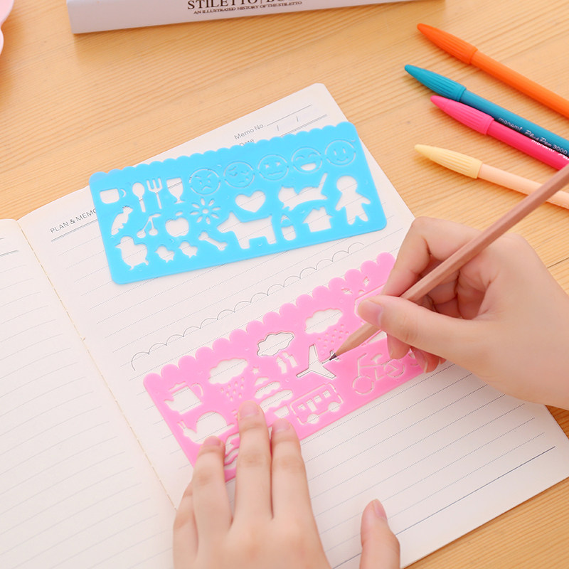 创意尺子绘画画尺模板小学生学习用品万花文具各类尺