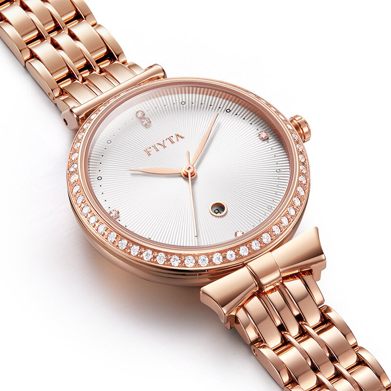 飞亚达手表女防水钢带玫瑰金石英表女表时尚潮流女士手表dl27000