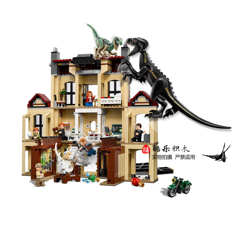 乐高袭击积木恐龙庄园伍德洛克75930龙袭击暴虐建构