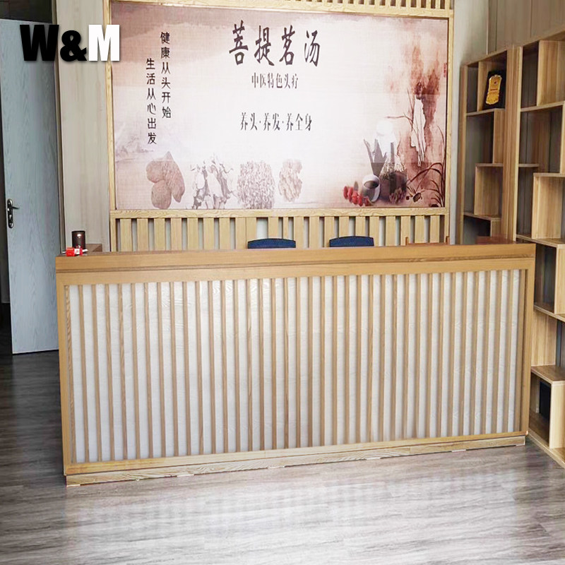 柜台中式收银台复古仿古前台养生吧台饭店艾灸收银台