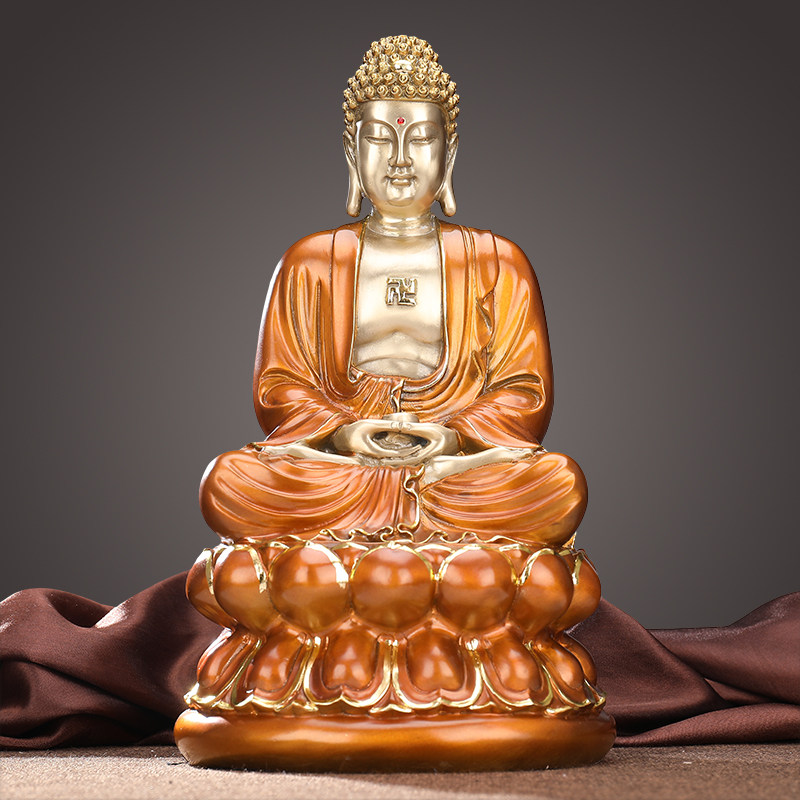 纯铜释迦牟尼佛像摆件大日如来如来佛佛祖铜像摆设摆件