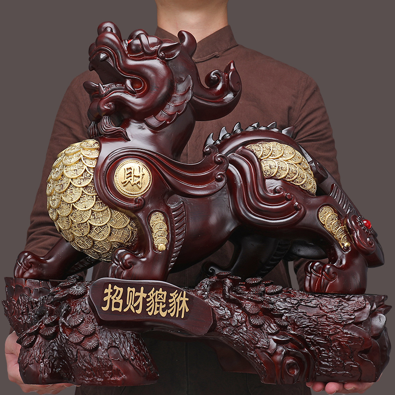 开光皮丘貔貅招财摆件一对镇宅辟邪皮客厅装饰摆件